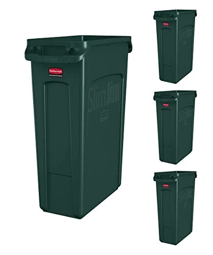 Rubbermaid Slim Jim Trash Can Waste Bin With Venting Channels, Blue Recycling For Kitchen/Office/Workspace, Pack Of 4 12 Rubbermaid Slim Jim Trash Can Waste Bin With Venting Channels, Blue Recycling For Kitchen/Office/Workspace, Pack Of 4 - Image 12