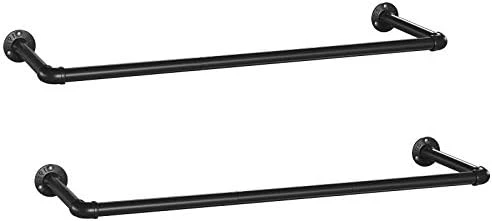 SONGMICS Wall-Mounted Clothes Racks, Set Of 2, Industrial Pipe Clothes Hanging Bars, Space-Saving, 11.8 X 36.2 X 2.9 Inches, Easy Assembly, For Small Space, Black UHSR67BK02 6 SONGMICS Wall-Mounted Clothes Racks, Set Of 2, Industrial Pipe Clothes Hanging Bars, Space-Saving, 11.8 X 36.2 X 2.9 Inches, Easy Assembly, For Small Space, Black UHSR67BK02 - Image 6