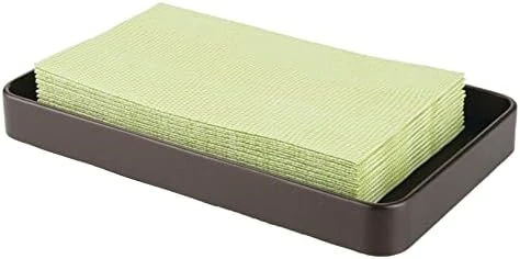 MDesign Modern Decorative Metal Guest Hand Towel Tray Holder Organizer For Disposable Paper Napkins, Jewelry, Makeup - Bathroom Vanity Sink Counter Organization - Unity Collection - Soft Brass 7 MDesign Modern Decorative Metal Guest Hand Towel Tray Holder Organizer For Disposable Paper Napkins, Jewelry, Makeup - Bathroom Vanity Sink Counter Organization - Unity Collection - Soft Brass - Image 7