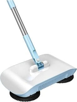 ARMERI 1pc Hand Push Sweeper, 3 In 1 Sweeping Mop Crumb Sweeper, Manual Floor Cleaner, Vacuum Cleaner Home Cleaning Tool For Sweeping Mopping UO-808