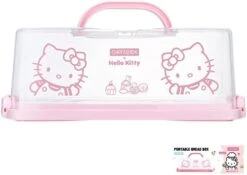CHEFMADE Hello Kitty Portable Bread Box With Handle, 13 Inch Loaf Cake Storage Container Box For Storing Banana Bread, Pumpkin Bread (Pink) -GENERIC Shop 31DeFWZzClL. AC