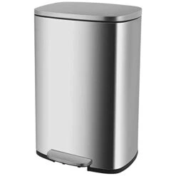 13.2 Gallon(50L) Trash Can, Fingerprint Proof Stainless Steel Kitchen Garbage Can With Removable Inner Bucket And Hinged Lids, Pedal Rubbish Bin For Home Office -GENERIC Shop 31DiayCCy0L 1