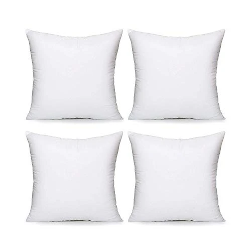 Acanva Throw Pillow Inserts, Euro Sham Form Stuffer With Premium Polyester Micro Fiber, Decorative For Bed, Couch And Sofa, White, 4 Count, (Pack Of 1) 1 Acanva Throw Pillow Inserts, Euro Sham Form Stuffer With Premium Polyester Micro Fiber, Decorative For Bed, Couch And Sofa, White, 4 Count, (Pack Of 1)