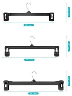 Titan Mall Pants Hangers 30 Pack 12inch Black Plastic Skirt Hanger With Non-Slip Big Clips And 360 Rotatable Hook, Durable And Sturdy Plastic Hanger, Elegant And Economical For Hanging Pants Or Skirts -GENERIC Shop 31GZ3sQwoCL