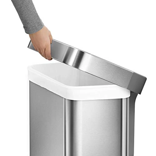Simplehuman 45 Liter / 12 Gallon Rectangular Hands-Free Kitchen Step Trash Can With Soft-Close Lid, Brushed Stainless Steel 5 Simplehuman 45 Liter / 12 Gallon Rectangular Hands-Free Kitchen Step Trash Can With Soft-Close Lid, Brushed Stainless Steel - Image 5