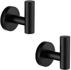 Nolimas Towel Coat Hook Matte Black SUS304 Stainless Steel Bathroom Clothes Cabinet Closet Sponges Robe Hook Wall Mounted Round Kitchen Heavy Duty Door Hanger 2 Packs -GENERIC Shop 31Gw7UY5LrL. AC