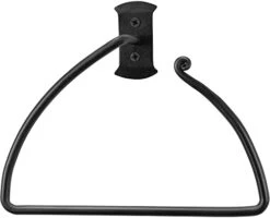 Matte Black Towel Ring - Wrought Iron Swirl Towel Ring For Bathroom - Decorative Hand Towel Holder For Kitchen - Farmhouse Decor Black Bathroom Accessories -GENERIC Shop 31H7pag1ysL. AC