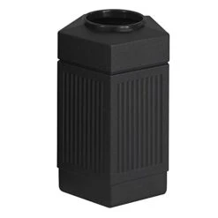 Safco Products Canmeleon Outdoor/Indoor Recessed Panel Trash/Garbage Can 9476BL; Black; Decorative Fluted Panels; 38-Gallon Capacity -GENERIC Shop 31HF1ceVrgL