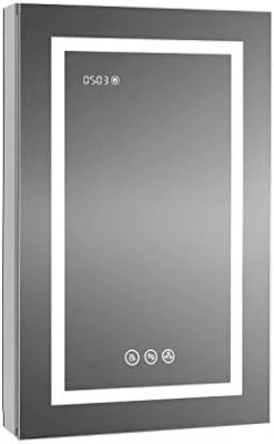 Blossom Recessed Or Surface LED Mirror Medicine Cabinet With Lights, LED Medicine Cabinet W/Defogger, Dimmer, 3X Makeup Mirror, Outlets & USB (24x32/Right Hinge/Zoom Mirror) -GENERIC Shop 31Hkw5NS5xL. AC 1