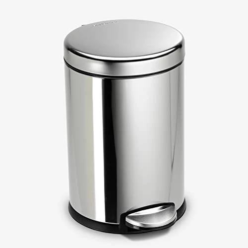 Simplehuman 4.5 Liter / 1.2 Gallon Round Bathroom Step Trash Can, Brushed Stainless Steel 6 Simplehuman 4.5 Liter / 1.2 Gallon Round Bathroom Step Trash Can, Brushed Stainless Steel - Image 6