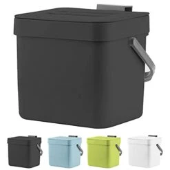 LALASTAR Compost Bin With Lid, Hanging Small Trash Can With Lid Under Sink For Kitchen, Food Waste Bin For Countertop, Mountable Garbage Can For Bathroom, RV, 5L/1.3 Gal, Black 25 LALASTAR Compost Bin With Lid, Hanging Small Trash Can With Lid Under Sink For Kitchen, Food Waste Bin For Countertop, Mountable Garbage Can For Bathroom, RV, 5L/1.3 Gal, Black -GENERIC Shop 31IKvzqSrBL