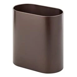 MDesign Slim Pill-Shaped Metal 1.98 Gallon/7 Liter Recycle Trash Can Wastebasket, Garbage Container Bin For Bathrooms, Kitchen, Bedroom, Office - Durable Stainless Steel, Mirri Collection, Soft Brass -GENERIC Shop 31J0b3FcXL
