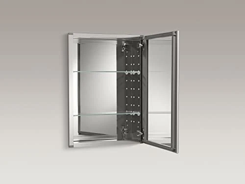 KOHLER CB-CLW2026SS 20" W X 26" H Single-Door Medicine Cabinet With Decorative Framed Mirrored Door, Bathroom Medicine Cabinet With Mirror 4 KOHLER CB-CLW2026SS 20" W X 26" H Single-Door Medicine Cabinet With Decorative Framed Mirrored Door, Bathroom Medicine Cabinet With Mirror - Image 4