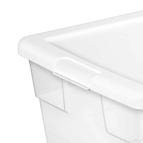 Sterilite 16448012 16 Quart/15 Liter Storage Box, White Lid With Clear Base, 12-Pack 5 Sterilite 16448012 16 Quart/15 Liter Storage Box, White Lid With Clear Base, 12-Pack - Image 5