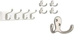 Franklin Brass Heavy Duty Coat And Hat Hook Rail Wall Hooks 4 , 16 Inches, White & Satin Nickel Finish, FBHDCH4-WSE-R -GENERIC Shop 31KS3hhuAuL. AC