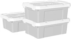 Cetomo 65L*4 Plastic Storage Box, Tote Box,Organizing Container With Durable Lid And Secure Latching Buckles, Stackable And Nestable, 4Pack, Gray With Buckle 20 Cetomo 65L*4 Plastic Storage Box, Tote Box,Organizing Container With Durable Lid And Secure Latching Buckles, Stackable And Nestable, 4Pack, Gray With Buckle -GENERIC Shop 31KZ80oZqxL. AC