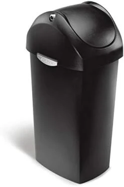 Simplehuman 60 Liter / 16 Gallon Swing Lid Trash Can, Black Plastic -GENERIC Shop 31Klsz X43L. AC