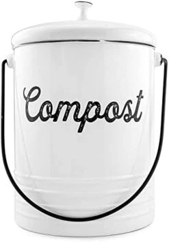 AuldHome Black Enamelware Compost Bin, Farmhouse Compost Can Set With Lid And Charcoal Filters, 1.3 Gallon -GENERIC Shop 31M7foRV4JL. AC