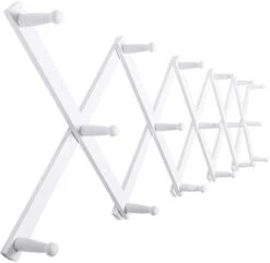 SKOLOO Accordion Wall Hanger, Modern Expandable Coat Rack Wall Mounted, Solid Wooden Wall Hat Rack, 14 Peg, Walnut -GENERIC Shop 31Ms3mxXtEL. AC