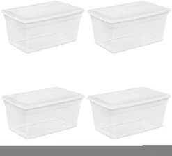 Sterilite 19608006 41 Quart/39 Liter Underbed Storage Box, Clear With White Lid, 6-Pack -GENERIC Shop 31N0NImjFbL. AC 1
