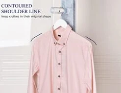 Amber Home Smooth White Finish Solid Wood Shirt Dress Hangers 10 Pack, Sturdy Wooden Coat Hangers With Precisely Notches, Clothes Hangers For Jacket, Camisole, Bridal (White, 10) -GENERIC Shop 31N7b5oxABL