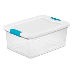 Latching Storage Box, See-Through Base, 15-Qt. -GENERIC Shop 31NeeL30fFL