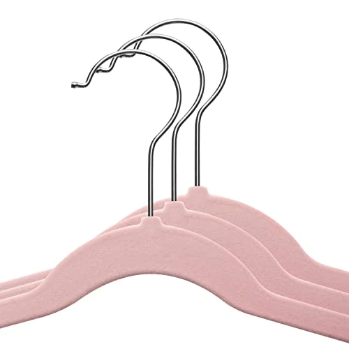 TechZoo 50 Premium Kids Velvet Hangers - 14" Inch Non-Slip Kids Hangers - Ultra Slim Space Saving Children Hangers - 360°Swivel Hook, Strong & Durable Kids & Preteen Hangers - Pink 1 TechZoo 50 Premium Kids Velvet Hangers - 14" Inch Non-Slip Kids Hangers - Ultra Slim Space Saving Children Hangers - 360°Swivel Hook, Strong & Durable Kids & Preteen Hangers - Pink