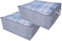 Amelitory Underbed Organizer Container Foldable Fabric Storage Bags With Clear Window For Clothes Blankets 2 Pack,Gray -GENERIC Shop 31PJIHi5jSL. AC