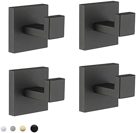 Wall Hooks Towel Hooks Towel Holder Robe Hook Bathroom Hooks Black Heavy Duty Door Hanger Stainless Steel Matt Black 4 Pack 10 Wall Hooks Towel Hooks Towel Holder Robe Hook Bathroom Hooks Black Heavy Duty Door Hanger Stainless Steel Matt Black 4 Pack - Image 10