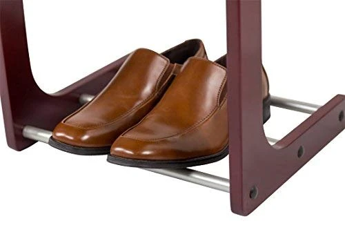 ClosetMate Executive Clothes Valet Stand - Beautiful Solid Hardwood Valet Clothing Hanging System With Mirror, Rack For Shoes, Tray For Cell Phone And Keys, Great Gift 3 ClosetMate Executive Clothes Valet Stand - Beautiful Solid Hardwood Valet Clothing Hanging System With Mirror, Rack For Shoes, Tray For Cell Phone And Keys, Great Gift - Image 3