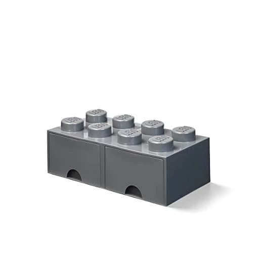 Room Copenhagen Lego Brick 8 Knobs, 2 Drawers, Stackable Storage Box, 9.4 L, Dark Stone Grey, One Size 1 Room Copenhagen Lego Brick 8 Knobs, 2 Drawers, Stackable Storage Box, 9.4 L, Dark Stone Grey, One Size