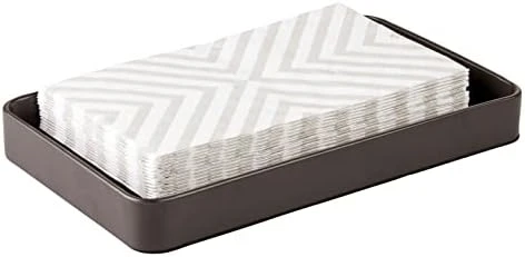 MDesign Modern Decorative Metal Guest Hand Towel Tray Holder Organizer For Disposable Paper Napkins, Jewelry, Makeup - Bathroom Vanity Sink Counter Organization - Unity Collection - Soft Brass 9 MDesign Modern Decorative Metal Guest Hand Towel Tray Holder Organizer For Disposable Paper Napkins, Jewelry, Makeup - Bathroom Vanity Sink Counter Organization - Unity Collection - Soft Brass - Image 9