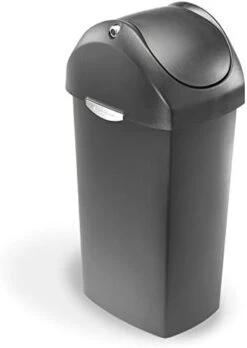Simplehuman 60 Liter / 16 Gallon Swing Lid Trash Can, Black Plastic -GENERIC Shop 31RIjez8QL. AC