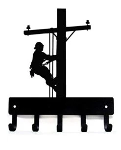 The Metal Peddler Lineman Poleman Wall Key Rack Hanger - Large 9 Inch Wide - Made In USA; Storage Hooks For Home Or Office