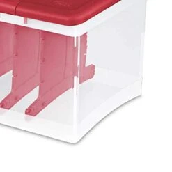 Sterilite Christmas Light And Garland Holiday Decor Home Organizer Clear Storage Container With Red Lid And Reel Slats (4 Pack) -GENERIC Shop 31StxZyhBqL