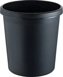 Helit H6105895 Waste Paper Bin Diameter 310 Mm Height 320 Mm 18 L Capacity Black