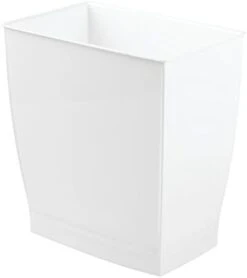 IDesign,Plastic Spa Rectangular Trash, Waste Basket Garbage Can For Bathroom, Bedroom, Home Office, Dorm, College, 2.5 Gallon, White -GENERIC Shop 31UW0TMxOqL. AC