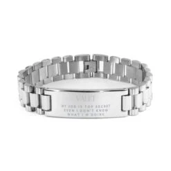GENERIC Valet Gift. Colleague Gifts. Valet, My Job Is Top Secret Ladder Stainless Steel Bracelet, Thank You Gifts For Boss, Friends, Coworker. Employee Gift