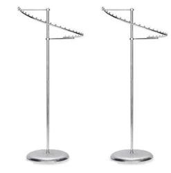 Lot Of 2 Chrome Spiral Garment Racks - 29 Ball Apparel Display