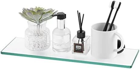 16-Inch Glass Shelves For Bathroom, Bathroom Shelf Tempered Glass 2 Pack Wall Mount SUS 304 Stainless Steel Brushed Finish, A2022S41-2-C1 15 16-Inch Glass Shelves For Bathroom, Bathroom Shelf Tempered Glass 2 Pack Wall Mount SUS 304 Stainless Steel Brushed Finish, A2022S41-2-C1 - Image 15