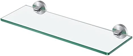 16-Inch Glass Shelves For Bathroom, Bathroom Shelf Tempered Glass 2 Pack Wall Mount SUS 304 Stainless Steel Brushed Finish, A2022S41-2-C1 9 16-Inch Glass Shelves For Bathroom, Bathroom Shelf Tempered Glass 2 Pack Wall Mount SUS 304 Stainless Steel Brushed Finish, A2022S41-2-C1 - Image 9