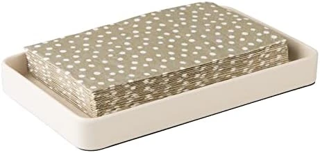 MDesign Modern Decorative Metal Guest Hand Towel Tray Holder Organizer For Disposable Paper Napkins, Jewelry, Makeup - Bathroom Vanity Sink Counter Organization - Unity Collection - Soft Brass 12 MDesign Modern Decorative Metal Guest Hand Towel Tray Holder Organizer For Disposable Paper Napkins, Jewelry, Makeup - Bathroom Vanity Sink Counter Organization - Unity Collection - Soft Brass - Image 12