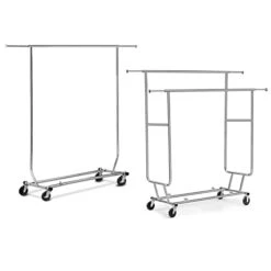 Topeakmart Rolling Clothes Rack 250 Lbs Load Capacity Commercial Double Rail Garment Racks Portable Clothes Rack, Clothing Rack, Hanging Cloest Organizer, Drying Racks For Laundry, Wardrobe Cloest -GENERIC Shop 31WyMkqsbDL