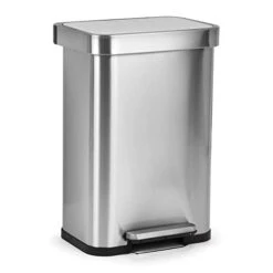 SIMPLI-MAGIC 50 Liter Soft-Close, Smudge Resistant Trash Can With Foot Pedal And Built In Filter-Stainless Steel, Sleek Finish, 50L/13.2 Gallon -GENERIC Shop 31X5lifDtBL
