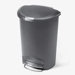 Simplehuman 50 Liter / 13 Gallon Semi-Round Kitchen Step Trash Can With Secure Slide Lock, Black Plastic -GENERIC Shop 31XDHK6BirL. AC