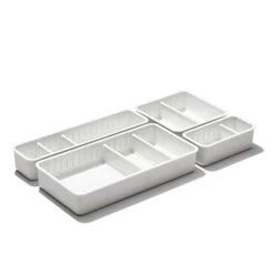 OXO Good Grips 4-Piece Complete Adjustable Drawer Bin Set With Removable Dividers