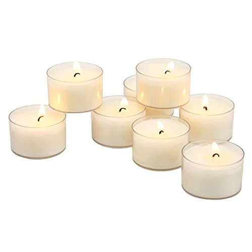 Stonebriar 96 Pack Unscented 6 To 7 Hour Extended Burn Time Clear Cup Tea Light Candles,White 1 Stonebriar 96 Pack Unscented 6 To 7 Hour Extended Burn Time Clear Cup Tea Light Candles,White