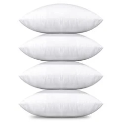 OTOSTAR 20x20 Inch Throw Pillow Inserts Set Of 4 Premium Bedding Pillow Inserts Square Indoor Decorative Throw Pillows Form Pillow Stuffer For Couch Bed Sofa Sham Cushion Pillow Filler (White 20x20)