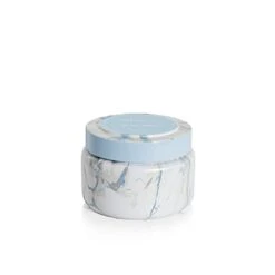 Capri Blue Blue Jean Candle - Modern Marble Printed Travel Tin Candle - Luxury Aromatherapy Candle (8.5 Oz)