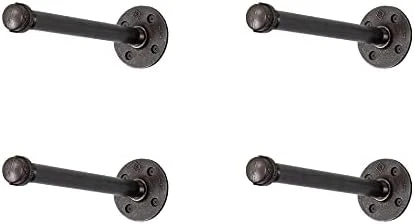 PIPE DECOR Industrial Pipe Wall Mounted Clothing Rack, Commercial Or Residential Wardrobe Clothes Display, Heavy Duty Rustic Vintage Steel Grey Black Metal Garment Bracket Frame, 4 X 12 Brackets 6 PIPE DECOR Industrial Pipe Wall Mounted Clothing Rack, Commercial Or Residential Wardrobe Clothes Display, Heavy Duty Rustic Vintage Steel Grey Black Metal Garment Bracket Frame, 4 X 12 Brackets - Image 6